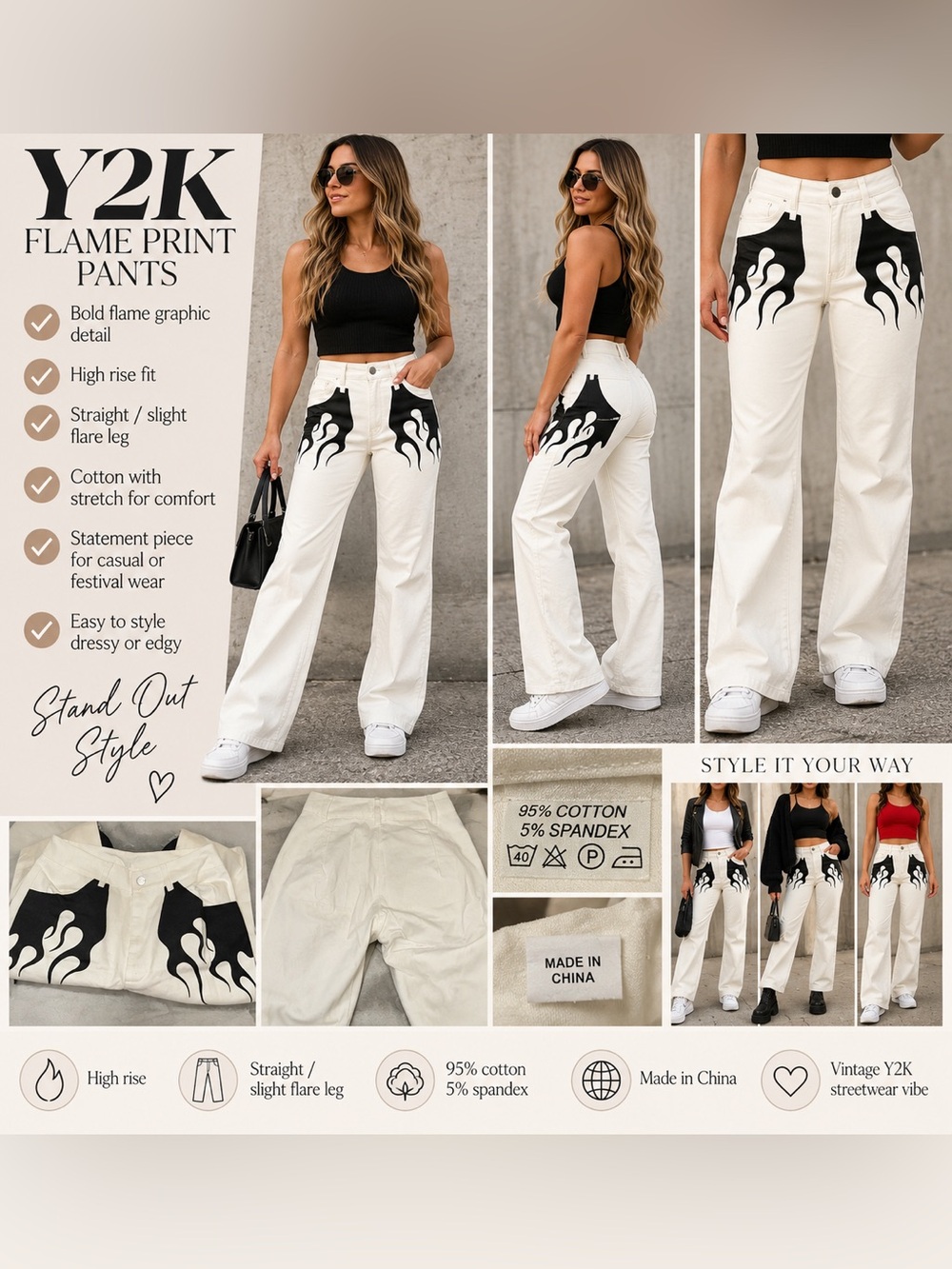 Flare leg white pants woman’s y2k waist 13.5, rise 9, inseam 29